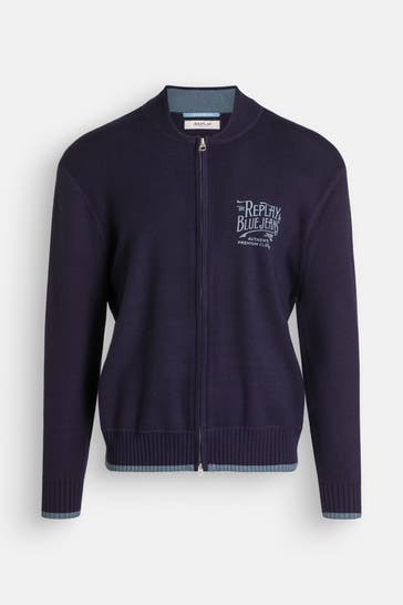 REPLAY Strickjacke dunkelblau