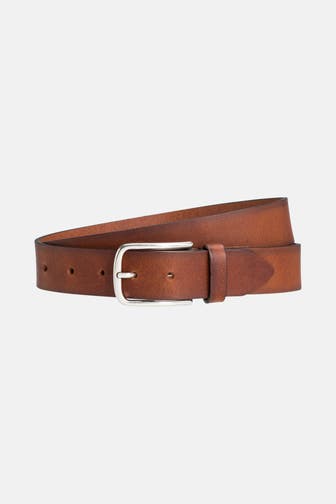 B.BELT Leder-Gürtel cognac