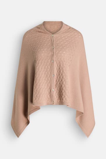 ROSEMUNDE Wollmix-Poncho 'Laica' hellbraun