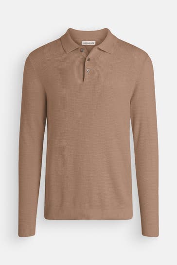 JACK & JONES Strick-Polo 'JHWCooper' hellbraun