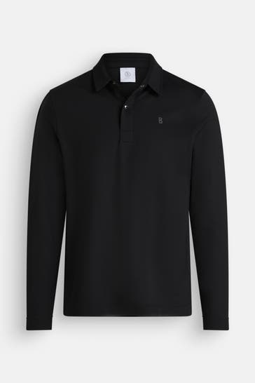 BOGNER Langarm-Polo 'Timon-6' schwarz