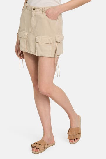 GUESS Leinenmix-Rock beige