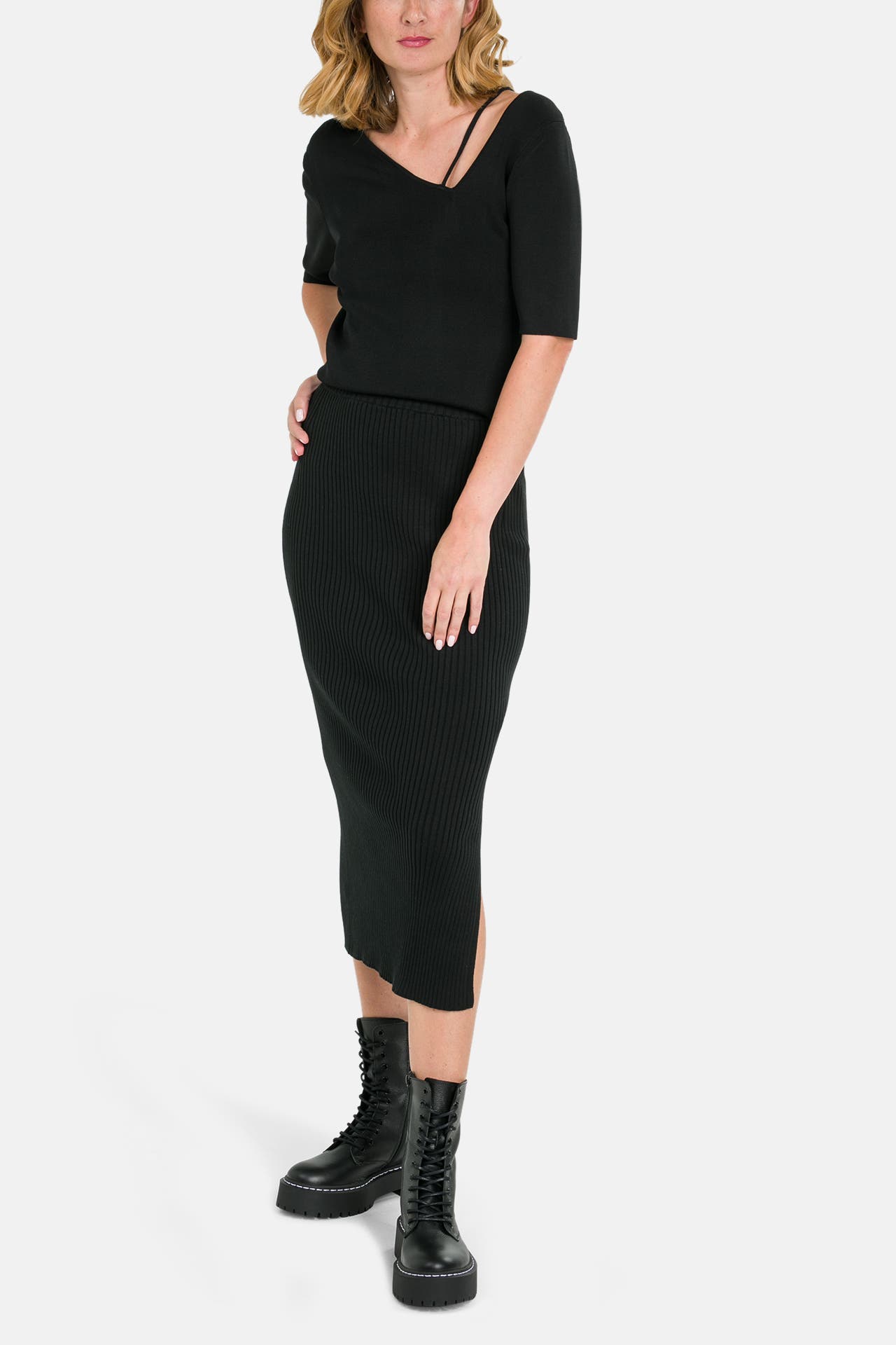 CALVIN KLEIN Strick-Rock schwarz, Bild 1