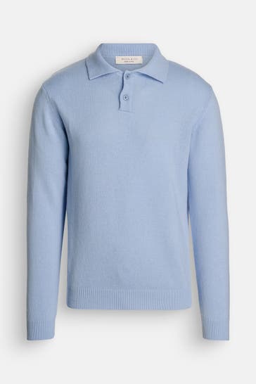 WOOL & CO Wollpullover hellblau