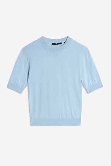 7 FOR ALL MANKIND Strickshirt hellblau