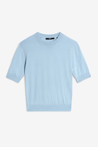 7 FOR ALL MANKIND Strickshirt hellblau