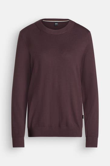 BOSS Wollpullover 'Fegano' aubergine