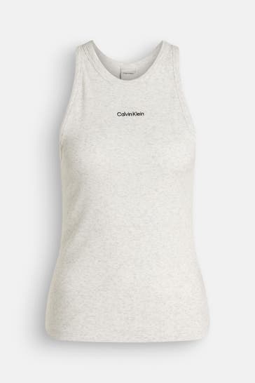 CALVIN KLEIN Tank Top hellgrau meliert