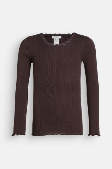 ROSEMUNDE Seidenmix-Longsleeve dunkelbraun