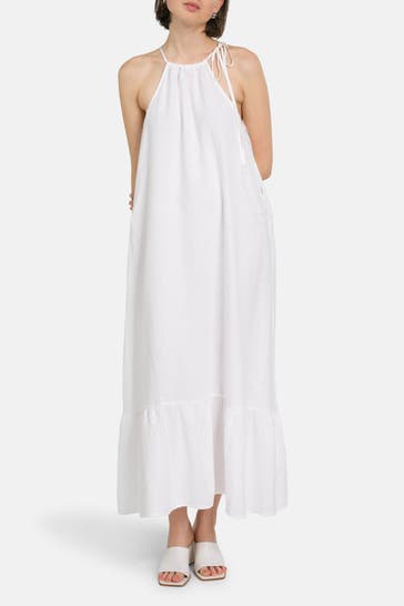 REPLAY Leinenmix-Kleid weiß