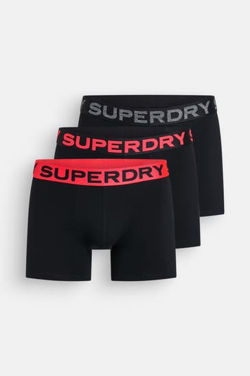 SUPERDRY 3er-Pack Boxer Trunks schwarz