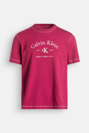 CALVIN KLEIN T-Shirt weinrot