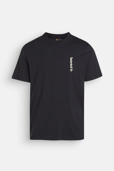 TIMBERLAND T-Shirt 'Oval Log' schwarz