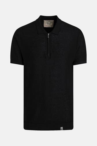 COLOURS & SONS Leinenmix-Polo-Troyer schwarz