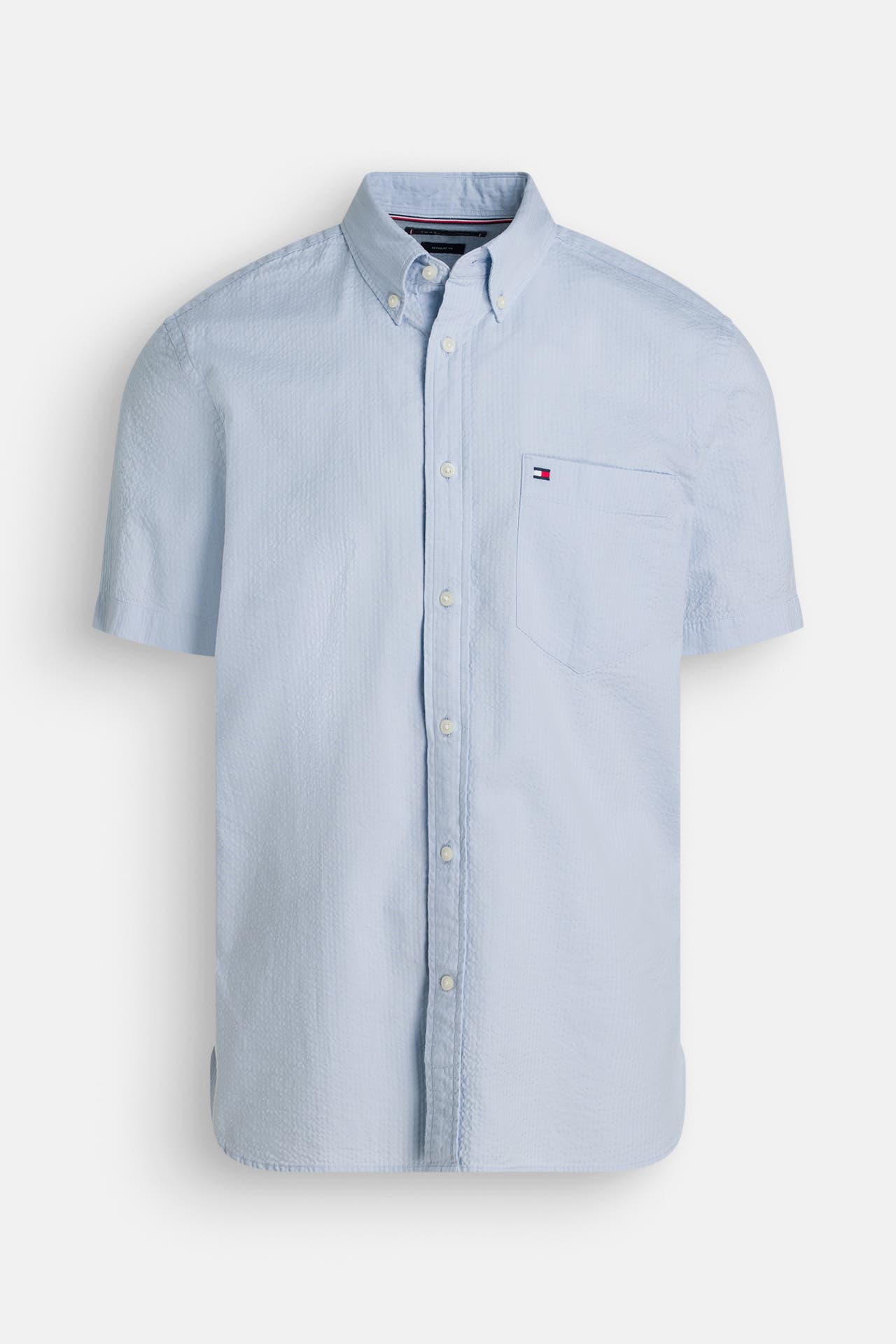 TOMMY HILFIGER Kurzarmhemd 'Seersucker' taubenblau, Bild 1
