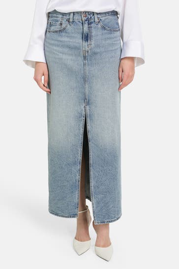 LEVI'S® Maxirock 'Ankle Column' hellblau