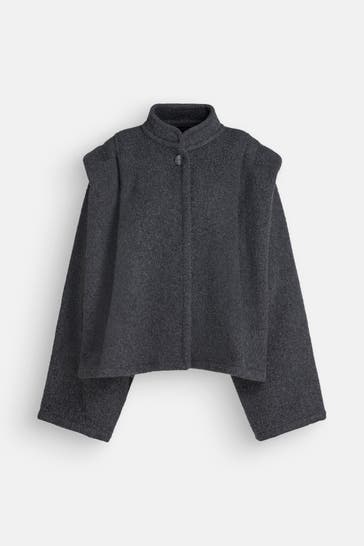 BLACK PALMS Wollmix-Jacke 'Joana' dunkelgrau