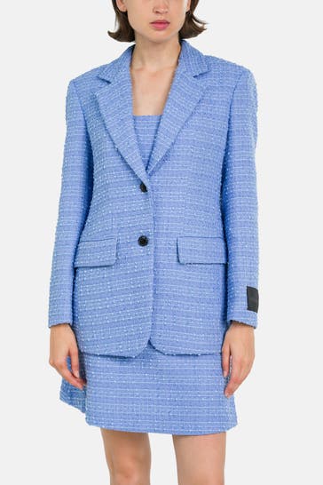 HUGO Bouclé-Blazer 'Areota' hellblau