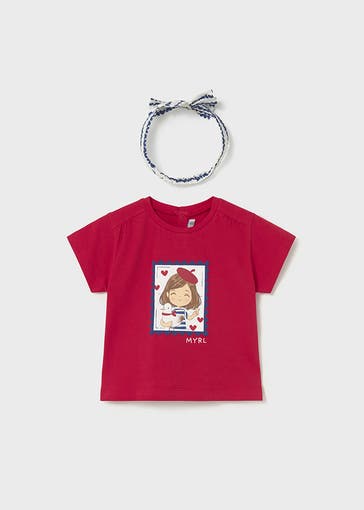 MAYORAL Set: T-Shirt und Haarband mehrfarbig