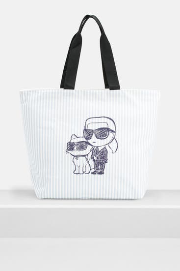 KARL BY KARL LAGERFELD - Shopper 'Ikon Couple Sketch' gestreift
