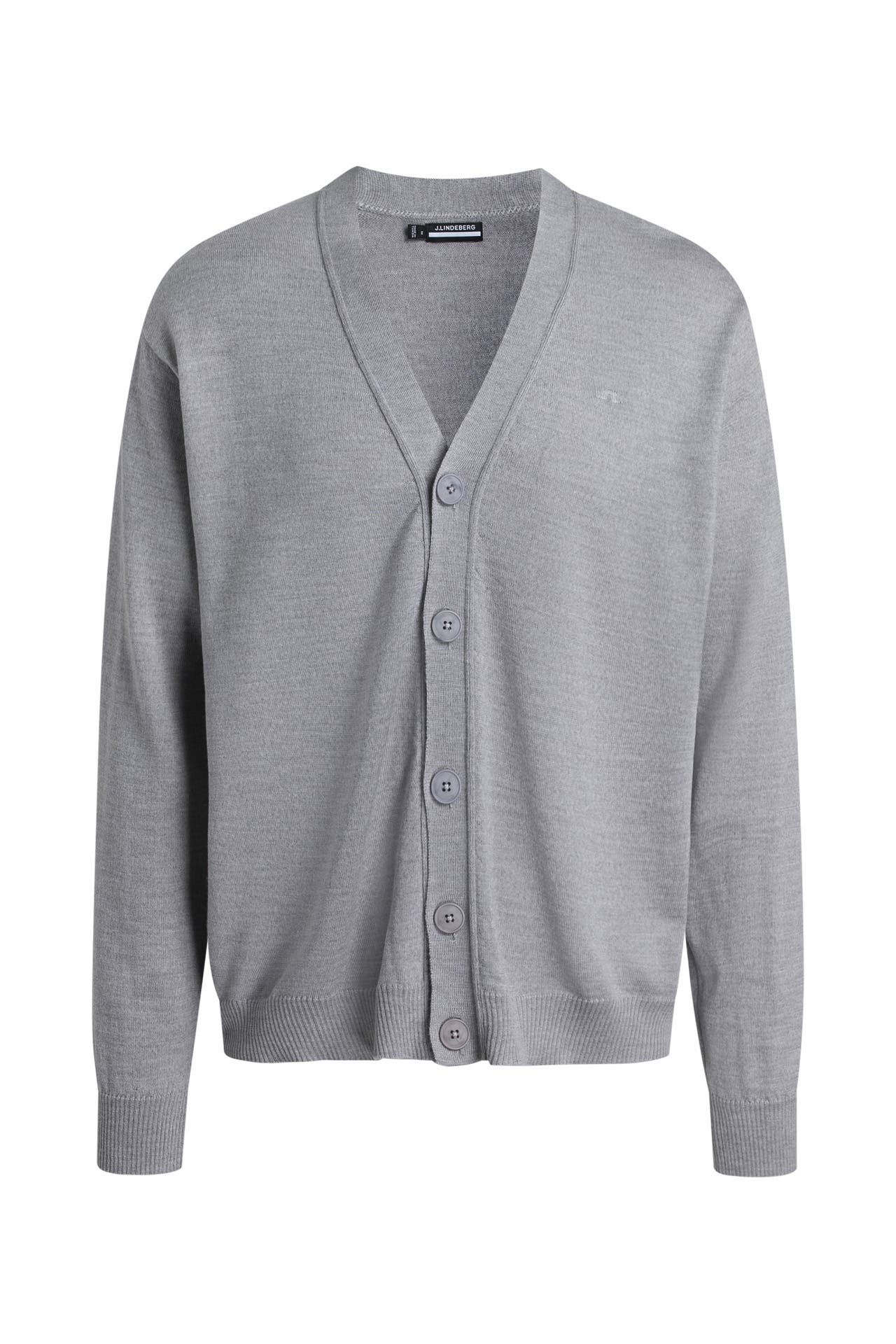 J.LINDEBERG SPORTSWEAR Strickjacke 'Lucas' hellgrau, Bild 1