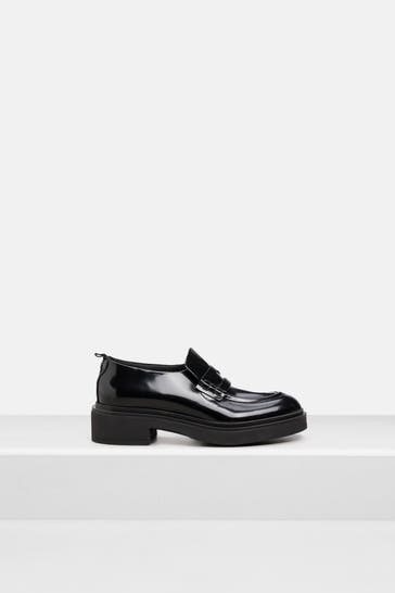 EMPORIO ARMANI Leder-Loafer schwarz