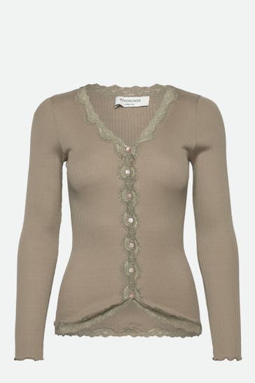 ROSEMUNDE Seidenmix-Cardigan 'Babette' graugrün