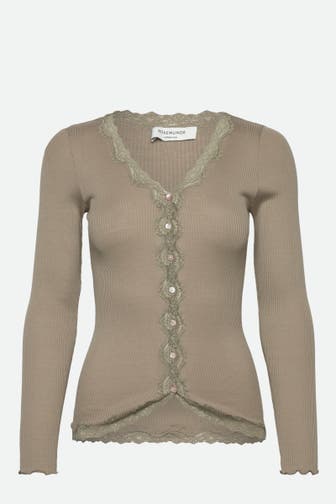 ROSEMUNDE Seidenmix-Cardigan 'Babette' graugrün