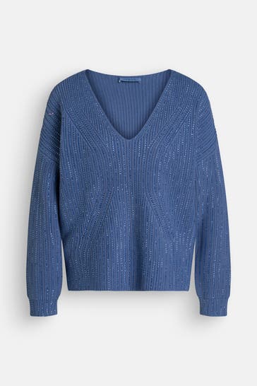 GUESS Strickpullover 'Lorien' azurblau