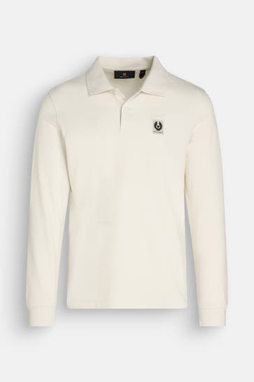 BELSTAFF Langarm-Polo ecru