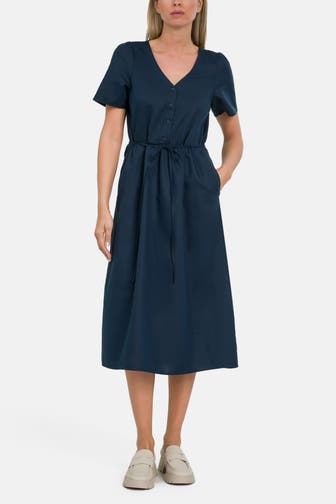 MARC O'POLO DENIM Leinenmix-Kleid nachtblau