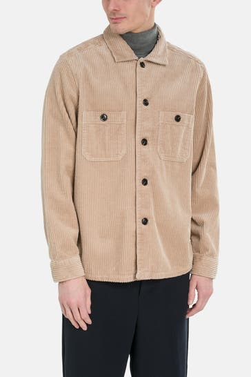 OLYMP Cord-Overshirt beige