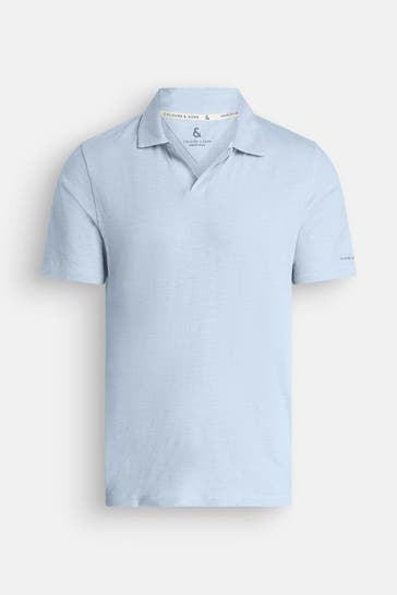 COLOURS & SONS Polo-Shirt hellblau meliert