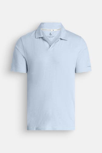 COLOURS & SONS Polo-Shirt hellblau meliert