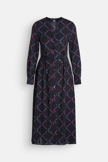 KARL LAGERFELD Midikleid schwarz