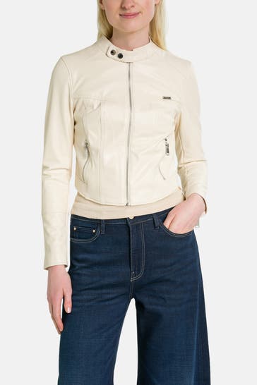 GUESS Kunstlederjacke creme