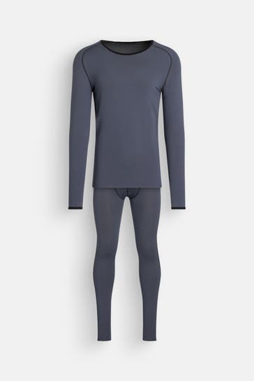 LÖFFLER Set: Baselayer und Funktionstights graublau