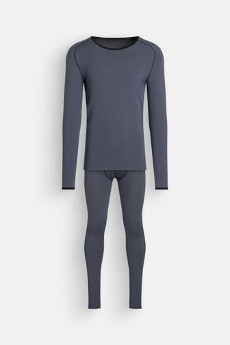 LÖFFLER Set: Baselayer und Funktionstights graublau