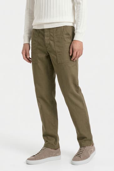 REPLAY Stoffhose oliv