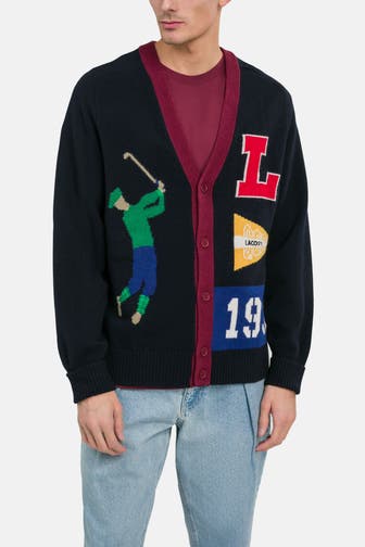 LACOSTE Wollmix-Jacke dunkelblau