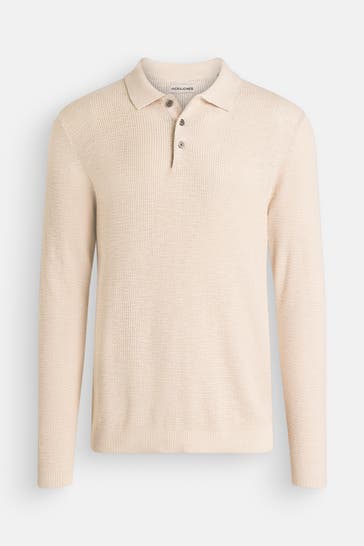 JACK & JONES Strick-Polo 'JHWCooper' beige