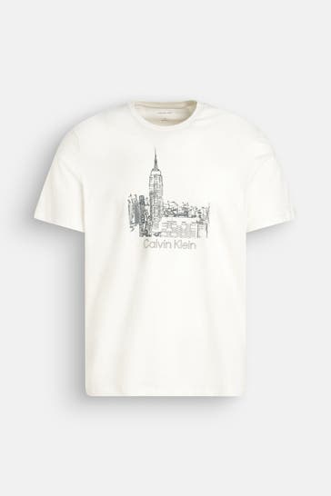 CALVIN KLEIN T-Shirt ecru