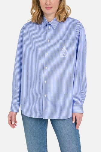 SPORTY & RICH Bluse 'Crown Tennis' gestreift