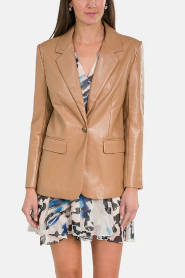 GUESS Kunstleder-Blazer 'Lia' camel