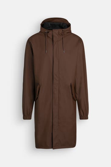 RAINS Regenmantel dunkelbraun unisex