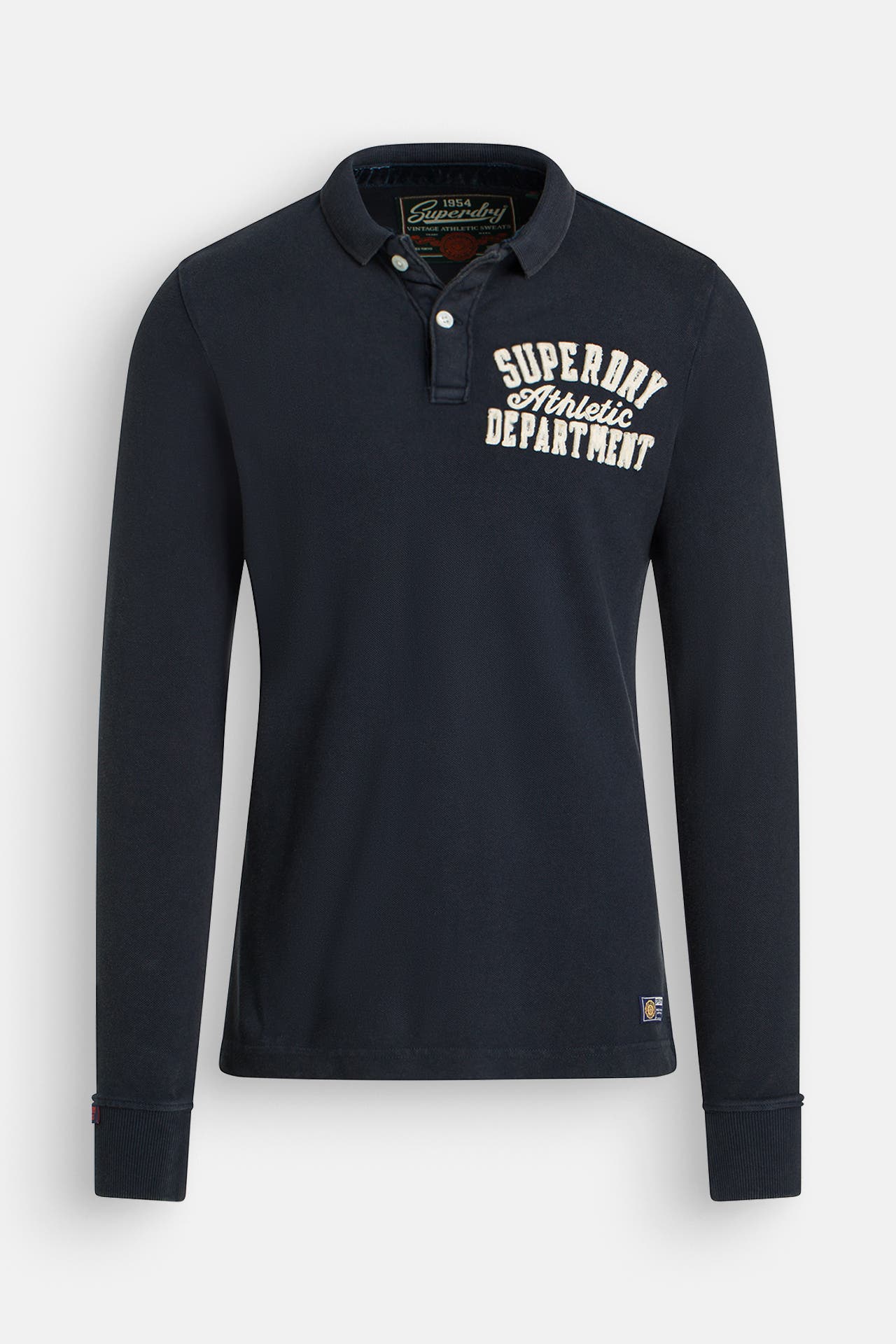 SUPERDRY Langarm-Polo 'Vintage Athletic' nachtblau, Bild 1