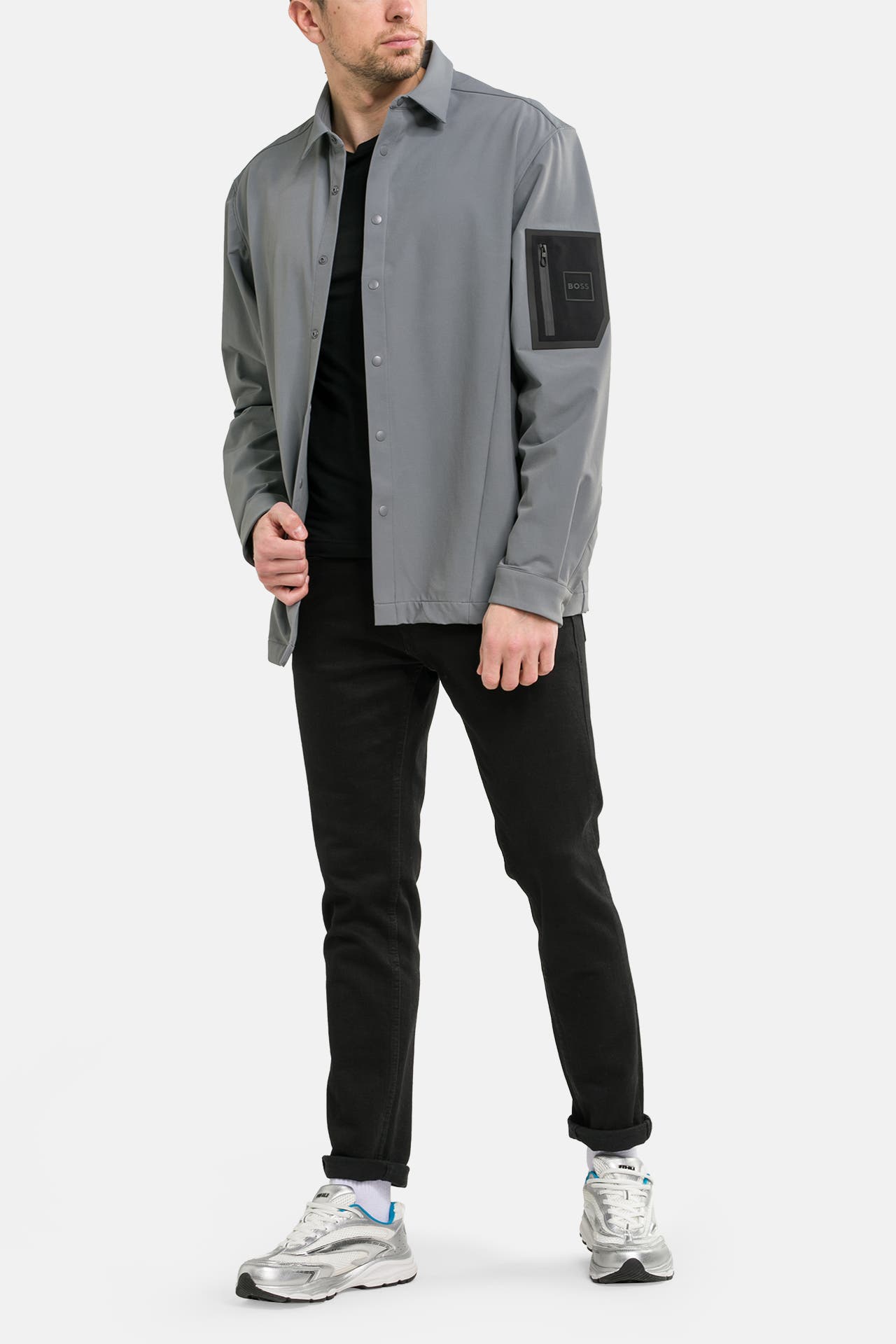 BOSS GREEN Overshirt 'Expedit' grau, Bild 1