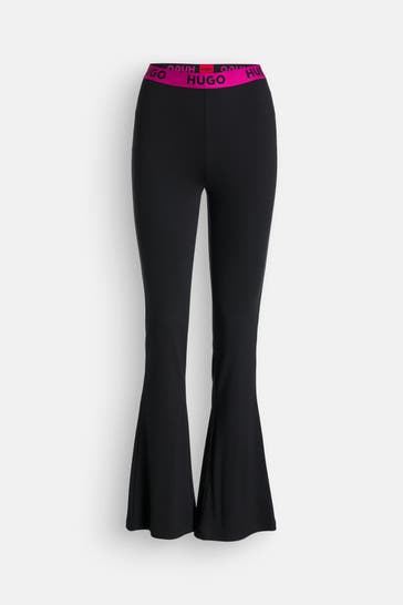 HUGO Loungehose flared schwarz