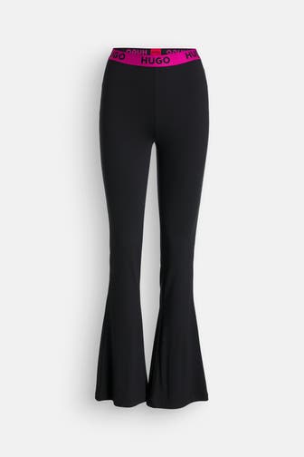 HUGO Loungehose flared schwarz