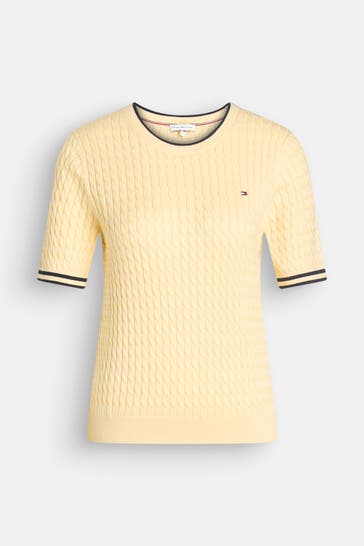 TOMMY HILFIGER Strickshirt hellgelb